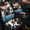 Joycorners Black Angus Pattern Customized Name Dairy Cow Car Seat Cover Set