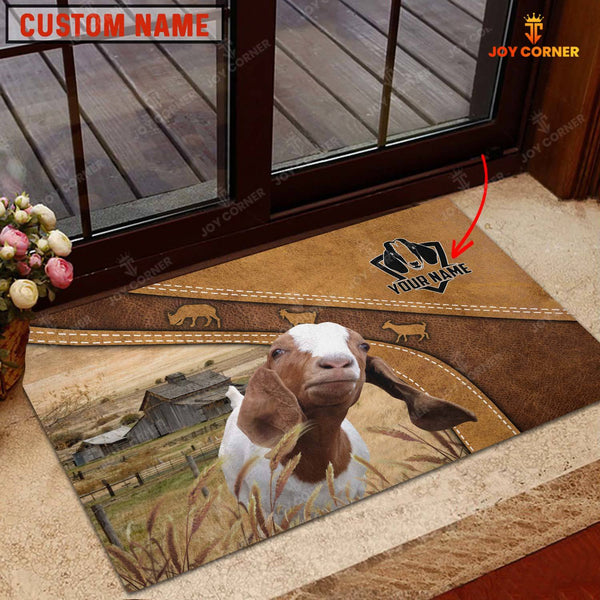 Joycorners Boer Goat Personalized - Welcome Brown Doormat