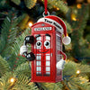 Joycorners England Red Telephone Box Christmas Ornament, Personalized Ornament 2D Flat LM2211