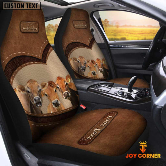 Joycorners Jersey Pattern Customized Name Heart Car Seat Cover Set