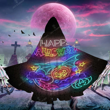 Joy Corner Pumpkin Led Light Happy Halloween Pattern Special Hooded Cloak