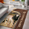 Joycorners Customized Name Brahman Leather Pattern Rug