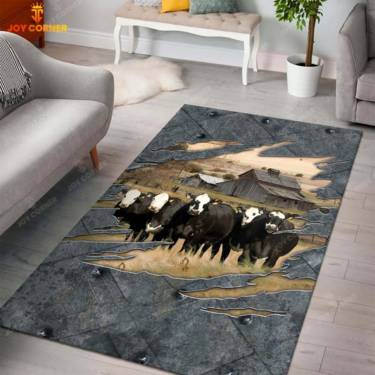 Joycorners Black Baldy Farming Rug