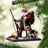 Joycorners Santa And Dog Christmas Ornament, Personalized Ornament 2D Flat LM2211