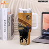 Joycorners Black Angus Pattern Customized Name Handle Cup