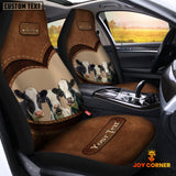 Joycorners Holstein Pattern Customized Name Heart Car Seat Cover Set