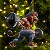 Joycorners Custom Name Gym Work Out Santa Ornament, Gymnastics Christmas Gift1 2D Flat LM2111
