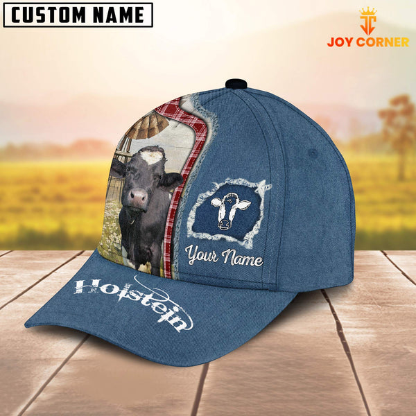 Joycorners Custom Name And Cattle Breeds Holstein Jean Pattern Classic Cap