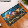 Joycorners Texas Longhorn Cute Halloween Custom Name Doormat