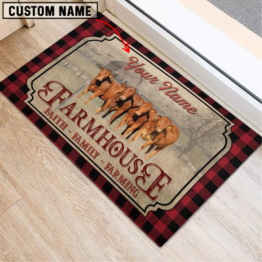 Joycorners Beefmaster Faith Family Farming Custom Name Doormat