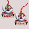 Joycorners Custom Name Chef Ornament, Santa Chef Gift for Cooking Lovers 2D Flat LM2211