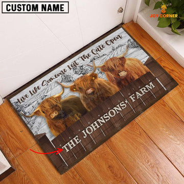 Joycorners Highland Custom Name - Live Like Someone Left The Gate Open Doormat