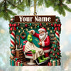 Joycorners Custom Barber Santa Ornament, Personalized Ornament 2D Flat LM2211