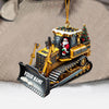Joycorners Santa Rides Snowplow Christmas Ornament, Personalized Ornament 2D Flat LM2211