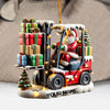 Joycorners Forklift Santa Christmas Ornament, Personalized Ornament 2D Flat LM2211