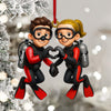 Joycorners Diving Couple Home Decor, Christmas Ornament, Personalized Ornament 9 2D Flat LM2111