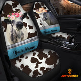 Joycorners Speckle Park Pattern Customized Name Dairy Cow Car Seat Cover Set