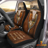 Joycorners Texas Longhorn Zipper Leather Pattern Car Seat Covers Universal Fit (2Pcs)