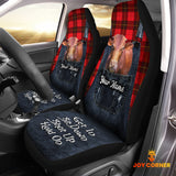 Joycorners Customized Name Beefmaster Jean Overalls Pattern Car Seat Covers (2Pcs)