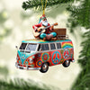 Joycorners Happy Hippie Santa Christmas Ornament, Personalized Ornament 2D Flat LM2211