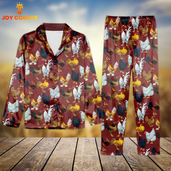 Joy Corner Chicken Lover Style 4 3D Chistmas Pajamas
