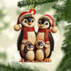 Joycorners Penguin Family Christmas Ornament, Personalized Ornament 2D Flat LM2211