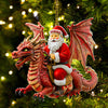 Joycorners Custom Name Santa Dragon Ornament, Christmas Gift for Dragon Lover86 2D Flat LM2111