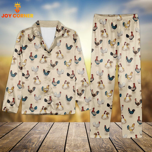 Joy Corner Chicken Lover Style 14 3D Chistmas Pajamas