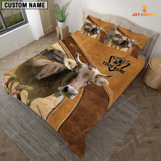 Joycorners Custom Name Brown Swiss Bedding set