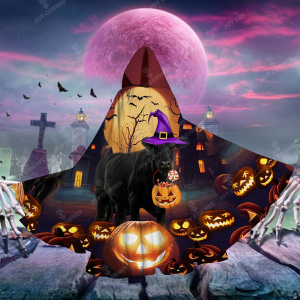 Joy Corner Pumpkin Light Black Angus Halloween Art Special Hooded Cloak