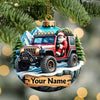 Joycorners Custom Name Santa Ride Ornament, Santa Christmas Gift 2D Flat LM2111