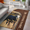 Joycorners Customized Name Black Baldy Leather Pattern Rug