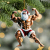 Joycorners Santa Bodybuilder Christmas Ornament, Personalized Ornament 2D Flat LM2211