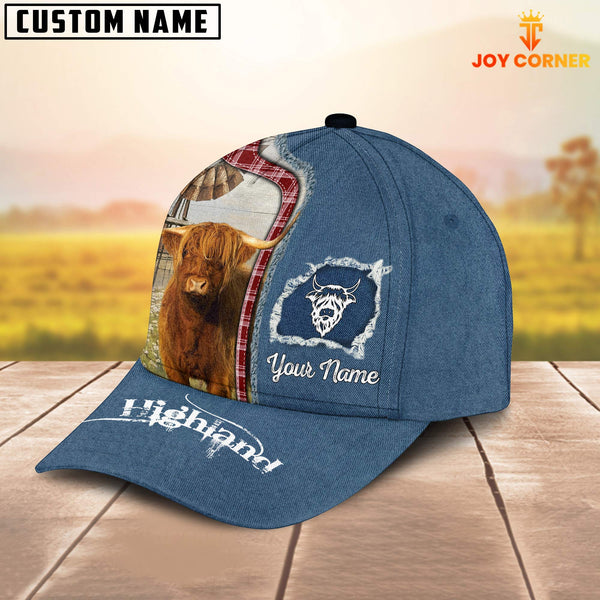 Joycorners Custom Name And Cattle Breeds Highland Jean Pattern Classic Cap