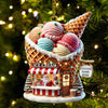Joycorners Custom Name Santa Ice Cream Ornament, Santa Christmas Gift 2D Flat LM2111