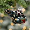 Joycorners Custom Name Santa Limousine Ornament, Santa Christmas Gift Decoration 2D Flat LM2111