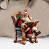 Joycorners Santa Reading Book Christmas Ornament, Personalized Ornament 2D Flat LM2211
