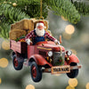 Joycorners Custom Name Santa Truck Ornament, Christmas Gift Decoration 2D Flat LM2111