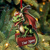 Joycorners Custom Name Dragon Ornament, Christmas Gift for Dragon Lover 2D Flat LM2211