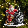 Joycorners Custom Name Santa Mechanic Ornament, Christmas Gift 2D Flat LM2111