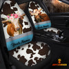 Joycorners Texas Longhorn Pattern Customized Name Dairy Cow Car Seat Cover Set