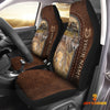 Joycorners Coyotes Personalized Name Leather Pattern Car Seat Covers Universal Fit (2Pcs)