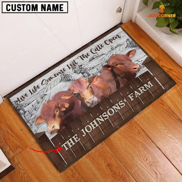Joycorners Beefmaster Custom Name - Live Like Someone Left The Gate Open Doormat
