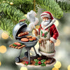 Joycorners Custom Name Santa Grill Ornament, Christmas Gift 2D Flat LM2211