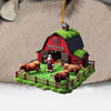 Joycorners Santa's Farm Christmas Ornament, Personalized Ornament 2D Flat LM2211