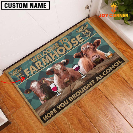 Joycorners Shorthorn Hope You Bought Alcohol Custom Name Doormat