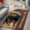 Joycorners Customized Name Black Angus Leather Pattern Rug