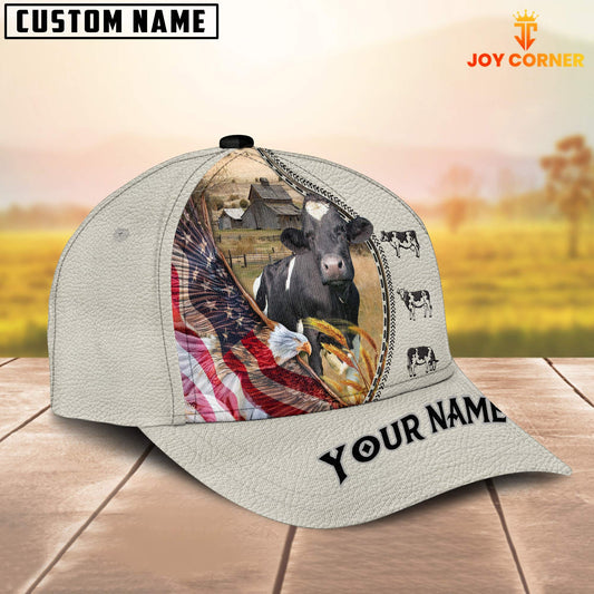 Joy Corners Holstein Eagle US Flag Leather Pattern Customized 3D Cap