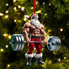Joycorners Custom Name Gym Work Out Santa Ornament, Gymnastics Christmas Gift9 2D Flat LM2111