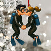 Joycorners Couple Diving Home Decor, Christmas Ornament, Personalized Ornament 2D Flat LM2111